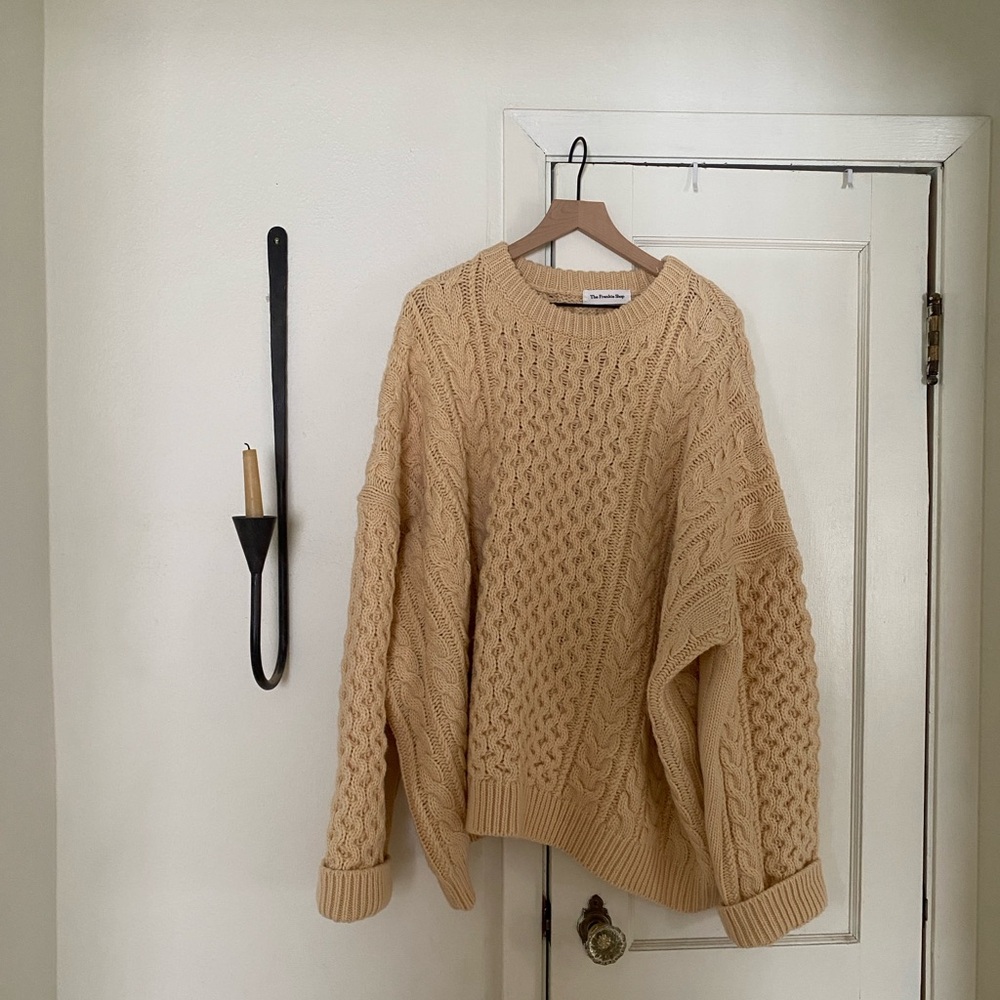 The Frankie Shop Chunky Knit Sweater in Tan